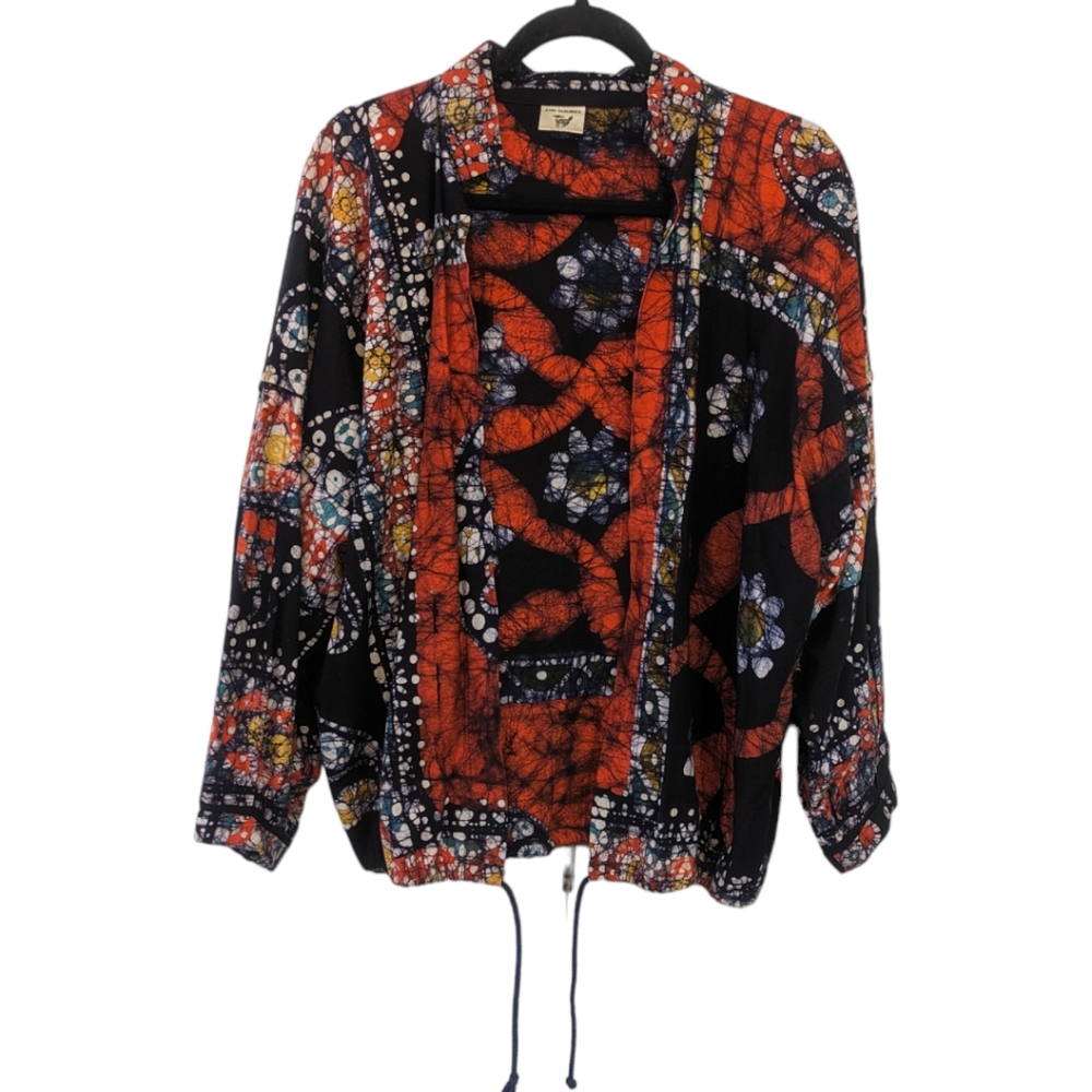 Ann Maurice Floral Batik Print Art Wear Open Top. NS